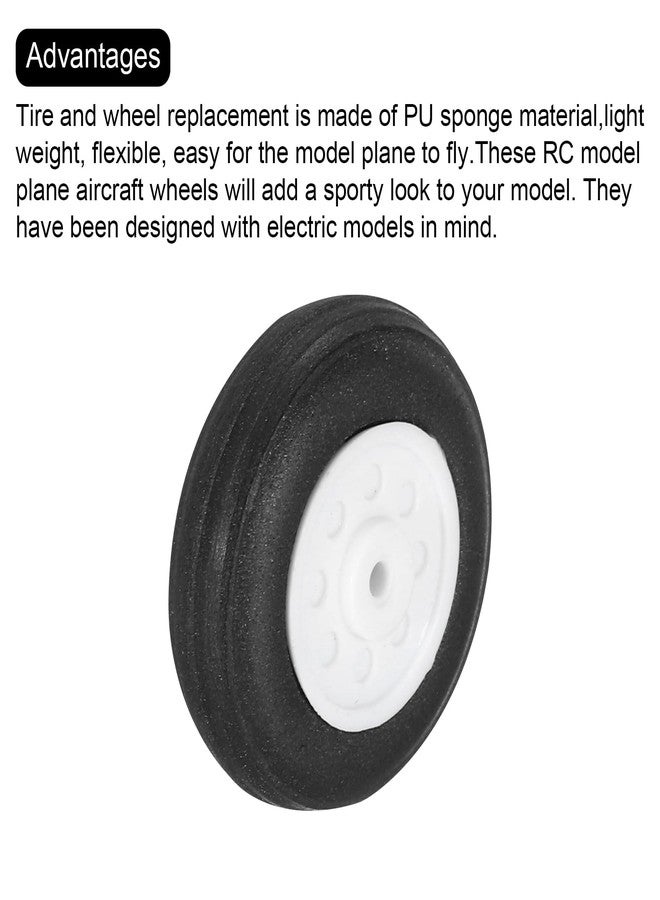 MECCANIXITY 2 Pcs RC Airplane Wheels, 1 Inch OD RC Plane Parts Wheels Model Airplane Light PU Sponge Tire Tail Foam Wheel for DIY RC Model Plane Aircraft - Image 4